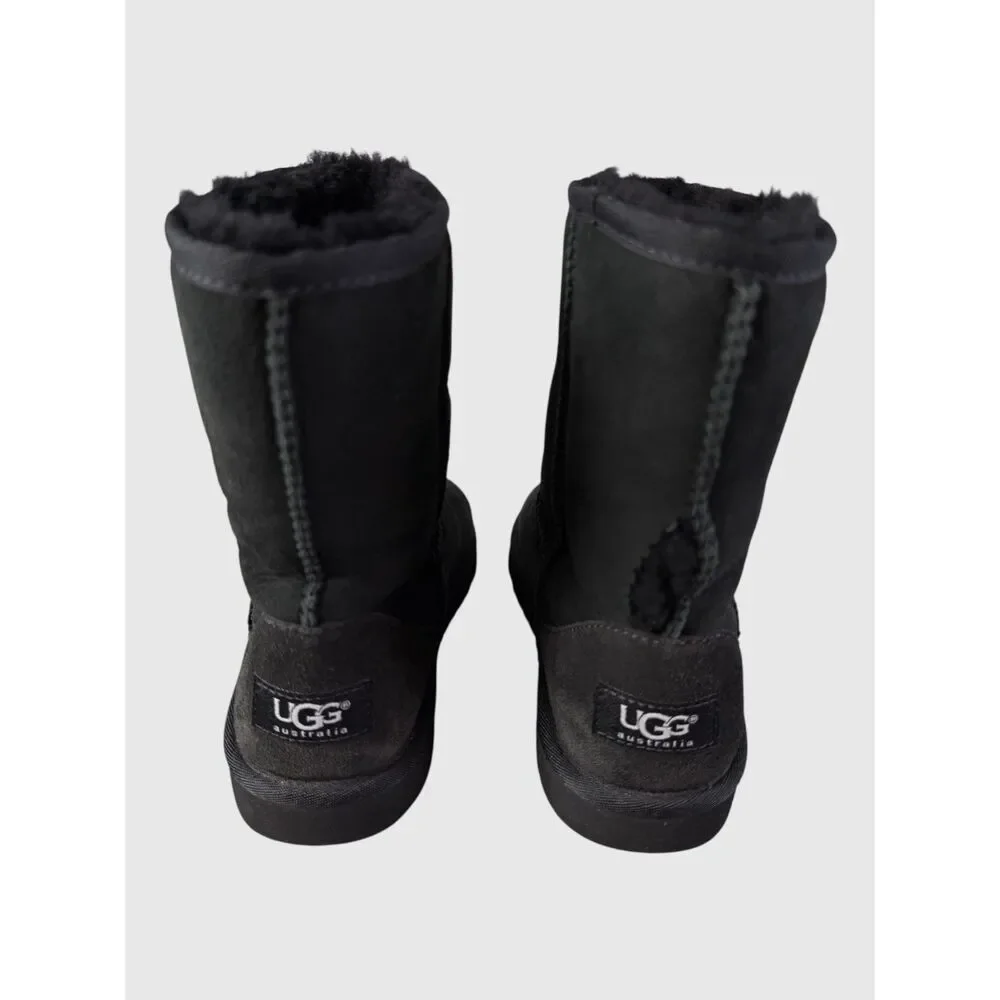 UGG Australia Classic II Black Sheepskin Winter Boots Girls Size 3